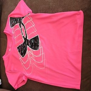Girls Under Armour pink t-shirt size 6